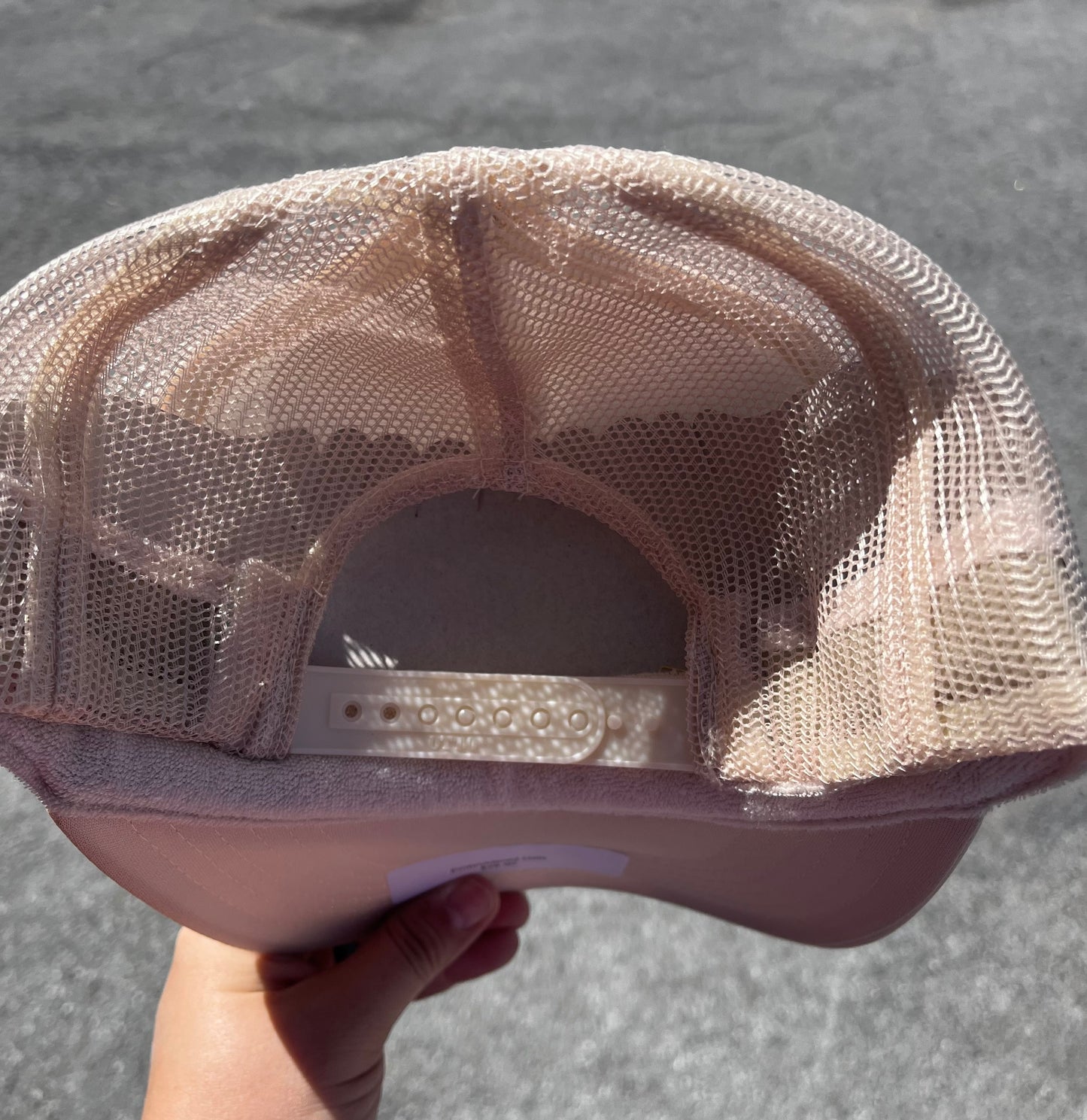 Pink Bow Tan Trucker Hat